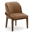 Bowery Hill Contemporary Brown Vegan Leather Upholstered Dining Chair