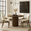 Bowery Hill Contemporary Cream Vegan Leather Upholstered Dining Chair