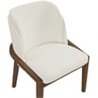 Bowery Hill Contemporary Cream Vegan Leather Upholstered Dining Chair