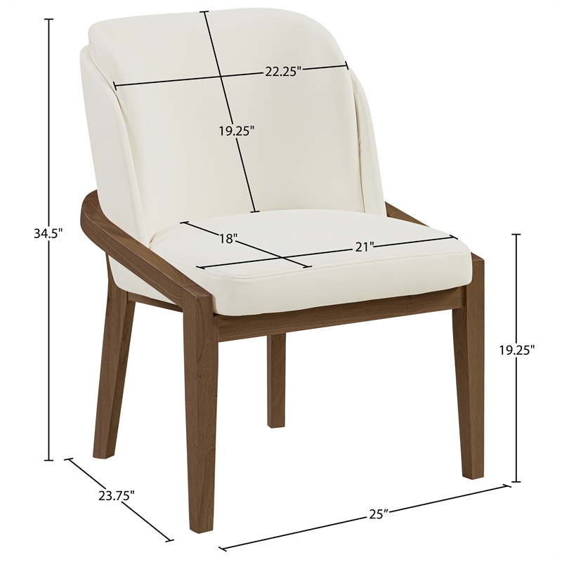 Bowery Hill Contemporary Cream Vegan Leather Upholstered Dining Chair