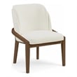 Bowery Hill Contemporary Cream Vegan Leather Upholstered Dining Chair
