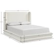Bowery Hill Contemporary Cream Linen Textured Fabric Upholstered Full Bed