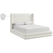 Bowery Hill Contemporary Cream Linen Textured Fabric Upholstered Full Bed
