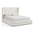 Bowery Hill Contemporary Cream Linen Textured Fabric Upholstered Full Bed