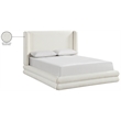 Bowery Hill Contemporary Cream Linen Textured Fabric Upholstered King Bed
