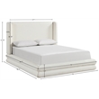 Bowery Hill Contemporary Cream Linen Textured Fabric Upholstered Queen Bed