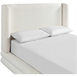 Bowery Hill Contemporary Cream Linen Textured Fabric Upholstered Queen Bed