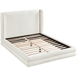 Bowery Hill Contemporary Cream Linen Textured Fabric Upholstered Queen Bed