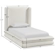 Bowery Hill Contemporary Cream Linen Textured Fabric Upholstered Twin Bed
