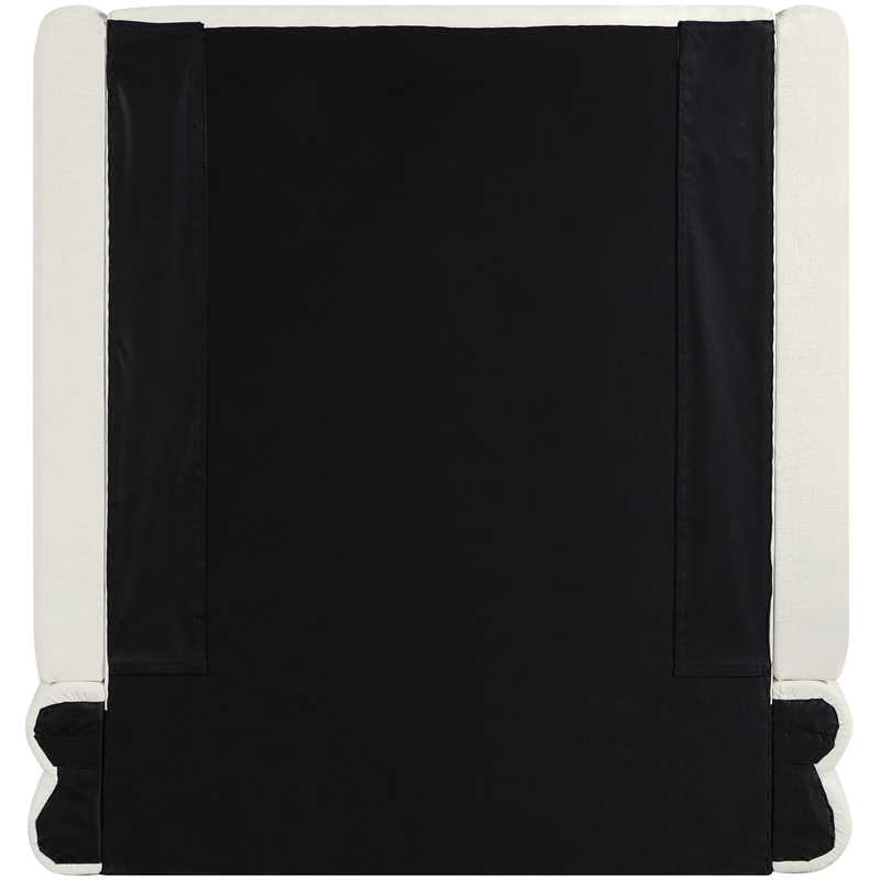 Bowery Hill Contemporary Cream Linen Textured Fabric Upholstered Twin Bed