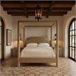 Bowery Hill Contemporary Beige Durable Velvet Upholstered Full Bed