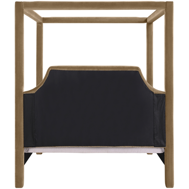 Bowery Hill Contemporary Beige Durable Velvet Upholstered Full Bed