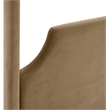 Bowery Hill Contemporary Beige Durable Velvet Upholstered Full Bed
