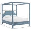 Bowery Hill Contemporary Light Blue Velvet Upholstered Full Bed