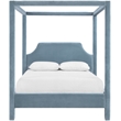 Bowery Hill Contemporary Light Blue Velvet Upholstered Full Bed