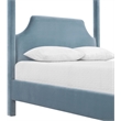 Bowery Hill Contemporary Light Blue Velvet Upholstered Full Bed