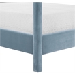 Bowery Hill Contemporary Light Blue Velvet Upholstered Full Bed