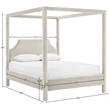 Bowery Hill Contemporary Cream Durable Velvet Upholstered King Bed