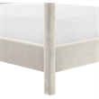 Bowery Hill Contemporary Cream Durable Velvet Upholstered King Bed