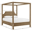 Bowery Hill Contemporary Beige Durable Velvet Upholstered Queen Bed