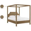 Bowery Hill Contemporary Beige Durable Velvet Upholstered Queen Bed