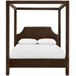 Bowery Hill Contemporary Brown Durable Velvet Upholstered Queen Bed