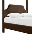 Bowery Hill Contemporary Brown Durable Velvet Upholstered Queen Bed