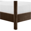 Bowery Hill Contemporary Brown Durable Velvet Upholstered Queen Bed