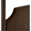 Bowery Hill Contemporary Brown Durable Velvet Upholstered Queen Bed
