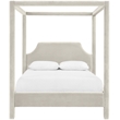 Bowery Hill Contemporary Cream Durable Velvet Upholstered Queen Bed