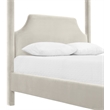 Bowery Hill Contemporary Cream Durable Velvet Upholstered Queen Bed