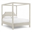 Bowery Hill Contemporary Cream Durable Velvet Upholstered Queen Bed