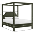 Bowery Hill Contemporary Green Durable Velvet Upholstered Queen Bed