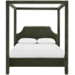Bowery Hill Contemporary Green Durable Velvet Upholstered Queen Bed