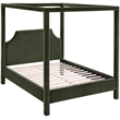 Bowery Hill Contemporary Green Durable Velvet Upholstered Queen Bed