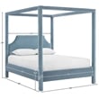Bowery Hill Contemporary Light Blue Velvet Upholstered Queen Bed
