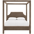 Bowery Hill Contemporary Taupe Durable Velvet Upholstered Queen Bed