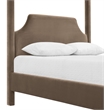 Bowery Hill Contemporary Taupe Durable Velvet Upholstered Queen Bed