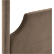 Bowery Hill Contemporary Taupe Durable Velvet Upholstered Queen Bed