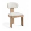 Bowery Hill Contemporary Natural Linen Textured Fabric Dining Chair (Set of 2)