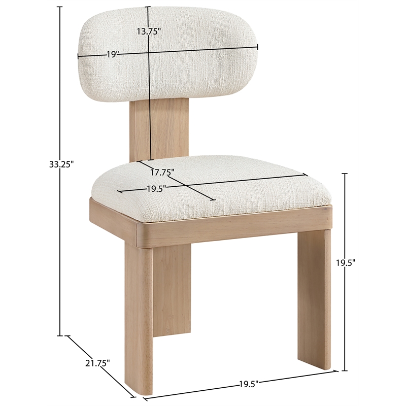 Bowery Hill Contemporary Natural Linen Textured Fabric Dining Chair (Set of 2)