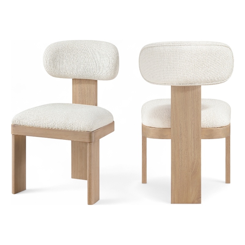 Bowery Hill Contemporary Natural Linen Textured Fabric Dining Chair (Set of 2)
