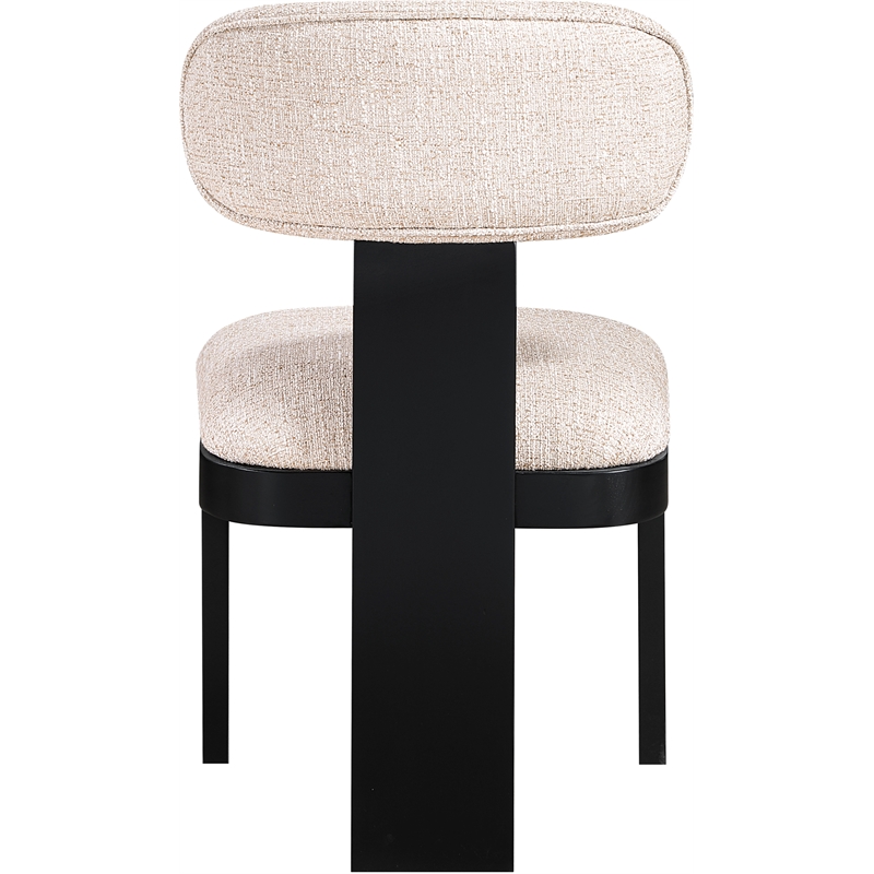 Bowery Hill Contemporary Black Linen Textured Fabric Dining Chair (Set of 2)