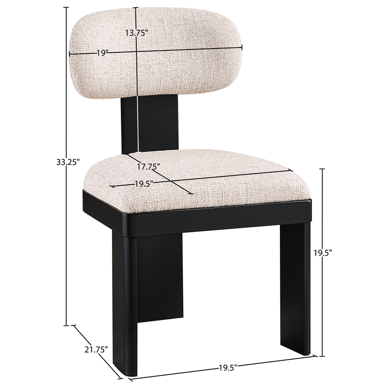 Bowery Hill Contemporary Black Linen Textured Fabric Dining Chair (Set of 2)