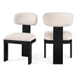 Bowery Hill Contemporary Black Linen Textured Fabric Dining Chair (Set of 2)