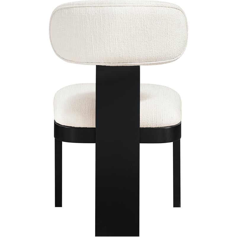 Bowery Hill Contemporary Black Linen Textured Fabric Dining Chair (Set of 2)