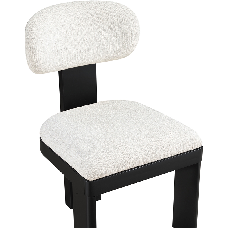 Bowery Hill Contemporary Black Linen Textured Fabric Dining Chair (Set of 2)
