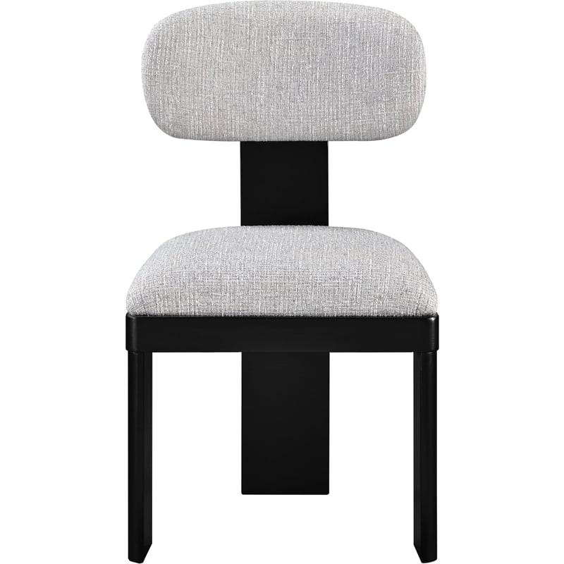 Bowery Hill Contemporary Black Linen Textured Fabric Dining Chair (Set of 2)