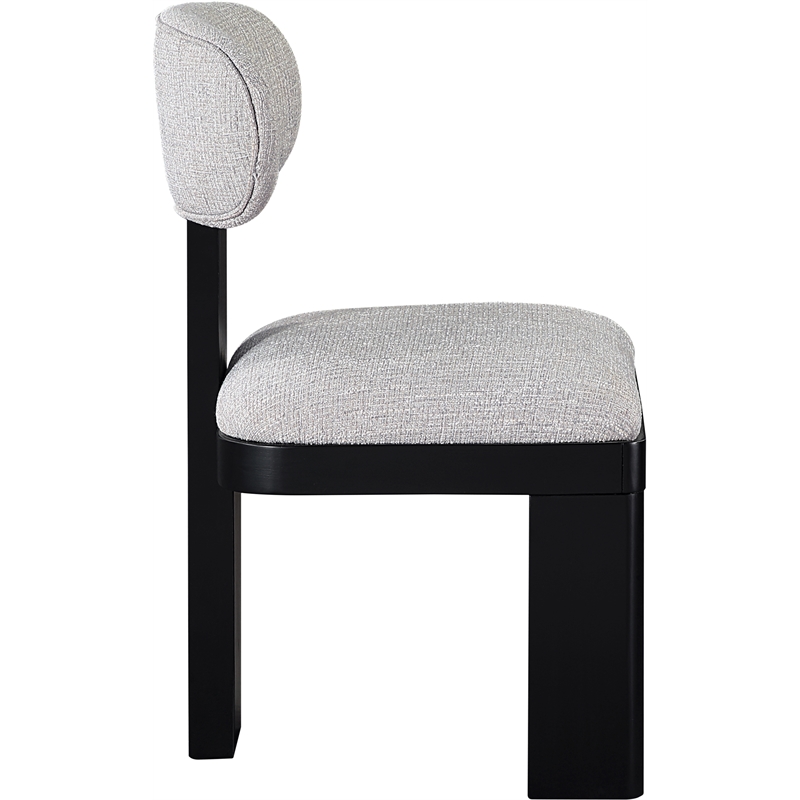 Bowery Hill Contemporary Black Linen Textured Fabric Dining Chair (Set of 2)
