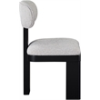 Bowery Hill Contemporary Black Linen Textured Fabric Dining Chair (Set of 2)